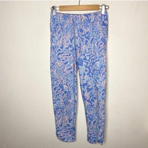 Lilly Pulitzer Pants - Lily Pulitzer Emora Knit Pants Boca Blue Sea What I Can Sea Lounge Comfy